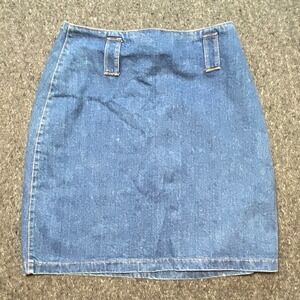 Shades Denim Mini Skirt 11 Womens Blue 90s‎ Grunge Wide Belt Loops 110156